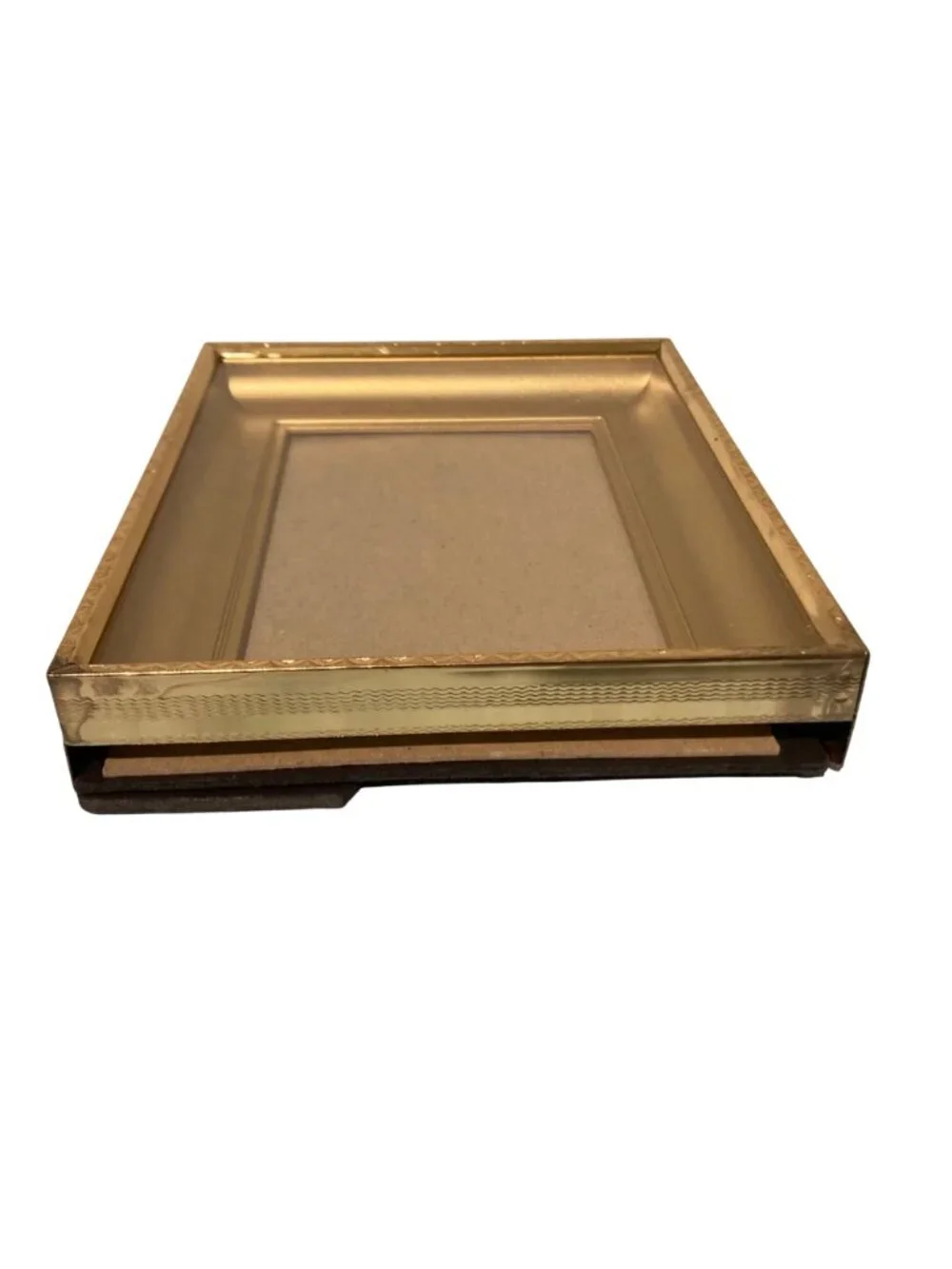 Gold-Toned Small Miniature Picture Frame With Decorative Edges